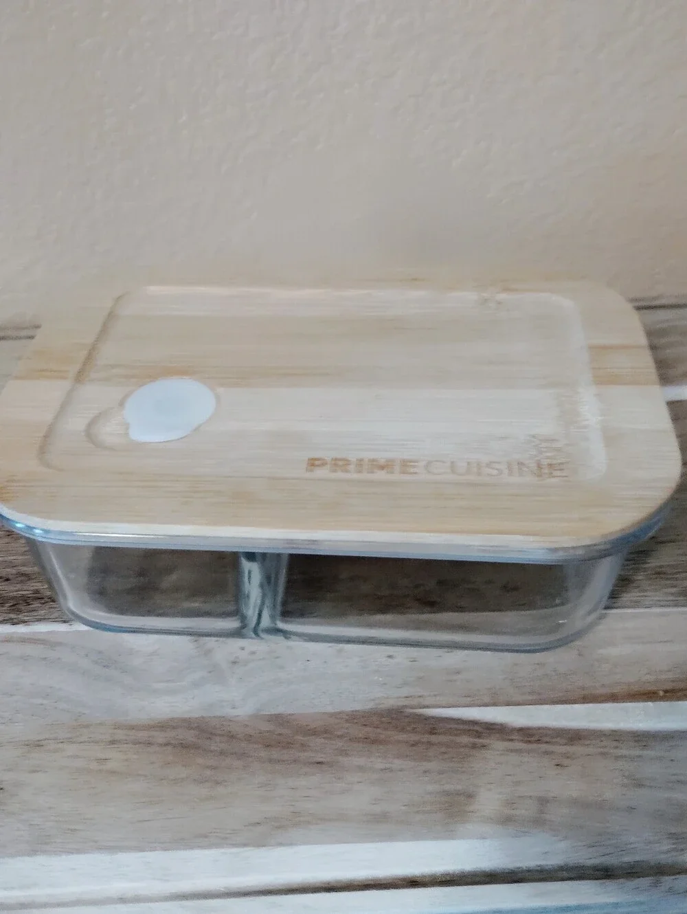 Bamboo Lid Glass Meal Prep Container - Clear/Natural
